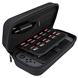 TAKECASE Carrying Case for Nintendo Switch - Protective Travel Case Fits AC Adapter - Includes 29 Game Storage, Hard Shell, Accessories Pouch & Carry Handle - Black [ UPDATED MARCH 2018 ]