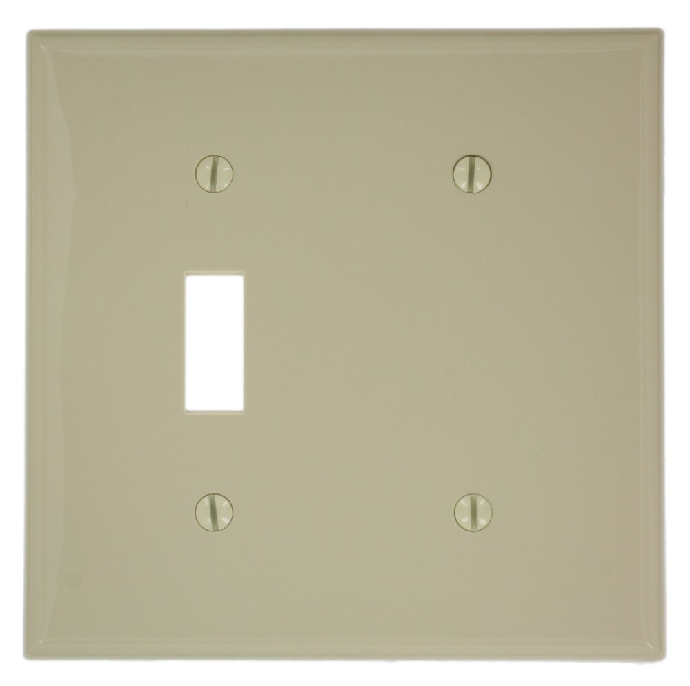 Leviton 2-Gang White 1-Toggle / 1-Blank Nylon Strap Mount Wall Plate (1