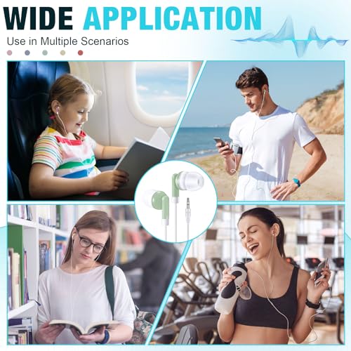 Image of Konohan 100 Pack Wired Earbuds Bulk, Multicolor 3.5mm Jack Earphones for Students, Classroom Headphones for School, Library, Museum, Testing, Laptop, Tablet(Mixed Colors)
