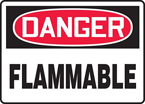 Panneau DANGER Flammable pour sécuriser le stockage de solvants et gaz