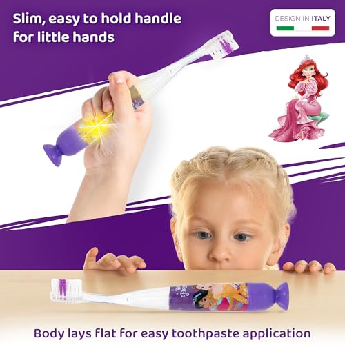 Mr.White Princess Kids Batteriebetriebene blinkende Zahnbürste, mit 2 Minuten blinkendem Timer, geeignet für Kinder ab 3 Jahren, mit weichen Borsten – Bild 8
