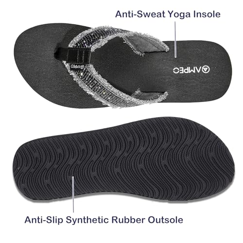 Ampeo Women's Arch Support Flip Flops Comfortable Casual Summer Beach Thong Sandals