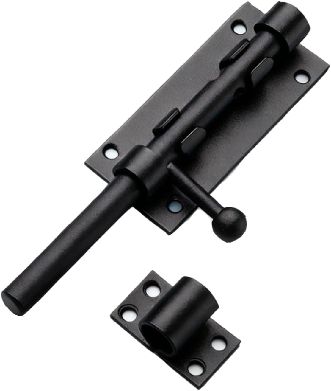 160mm Gate Latch Bolt Lock, SUS304 Stainless Steel Heavy Duty Sliding Gate Latch Bolt Door Lock with Padlock Hole, for Garages, Fence, Bedrooms