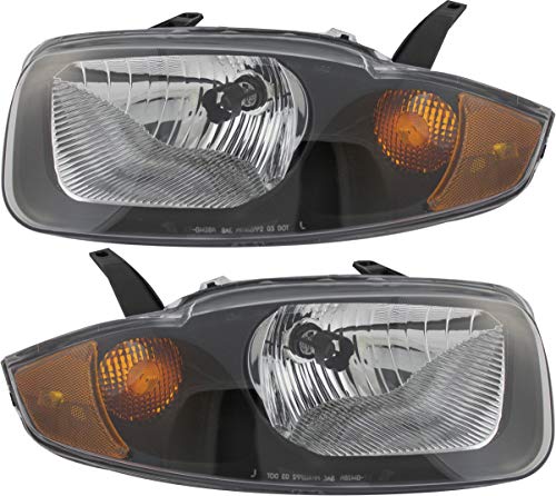 For Chevrolet Chevy Cavalier Headlights Lamps Set 2003 2004 2005 Halogen Driver and Passenger Side
