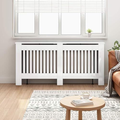 Cache-radiateur déco maison blanc rectangulaire 172 cm pour salon
