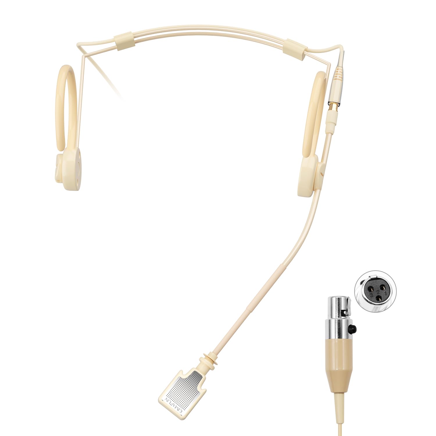 KIMAFUN Headset Mikrofon, verstellbar, Über-Ohr, Kondensatormikrofon, professionell & leicht, kompatibel Mini-XLR-TA3F-Bodypack-Sender für Auftritte Unterricht Vorträge Kirche, HC-800-D3