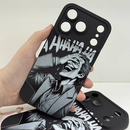 Generisch Joker Hahaha - Cover per iPhone 17 Pro & iPhone 17 Pro Max] – Custodia in TPU di alta qualità, antigraffio, estetica in bianco e nero (1, iPhone 17 Pro)