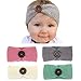 Elesa Miracle Baby Hair Accessories Baby Girl's Gift Box with Knit Crochet Turban Headband Winter Warm Headband (4pc- Button)