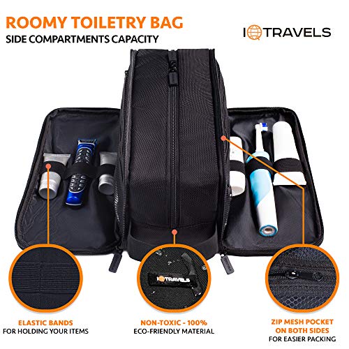 Dopp Kit (12 Inches) 3 Compartments + Waterproof Bag Easy