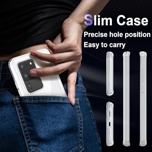 Image of Case for Samsung Galaxy S20 Ultra, Military Grade Drop Protection Phone Case, Yellowing Resistant, Anti-Scratch Hard PC Back, Shockproof Hard Ultra-Thin Protective Cover, Clear