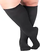 Meias de Compressão Plus Size 3/4 20-30mmHg Extra Grande Ideal para Obesos e Diabéticos Ajuda no Tratamento de Varizes Edemas Inchaço e Trombose