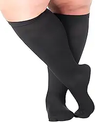 Meias de Compressão Plus Size 3/4 20-30mmHg Extra Grande Ideal para Obesos e Diabéticos Ajuda no Tratamento de Varizes Edemas Inchaço e Trombose