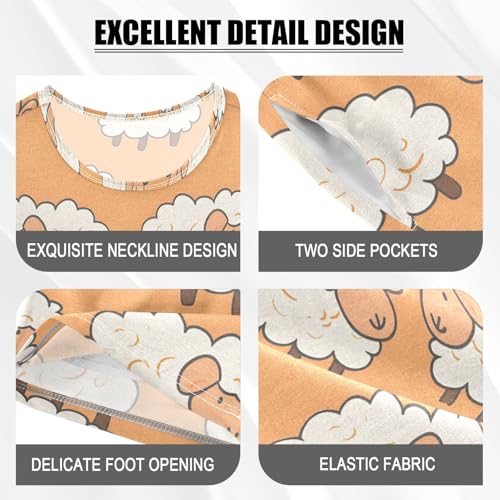 ALAZA Sheep Cute Pajamas Short Sleeve 2 Piece Sleepwear Top and Bottom Pajama Set Unisex4