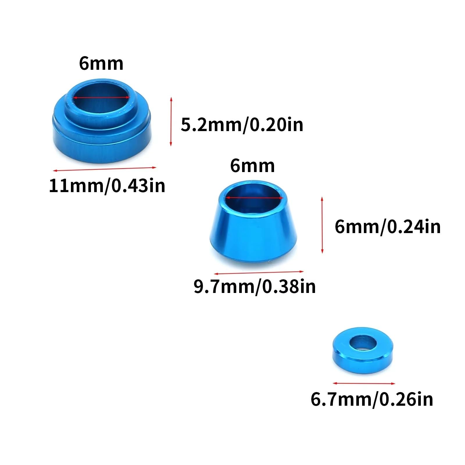 para Tamiya para TT-02 1/10 RC CNC Casquillos Brida Dirección Metal
