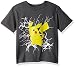 Pokémon Pokemon Big Boys Pikachu Lightning Poly Performance Short Sleeve Tee, Charcoal Heather, Large/14/16