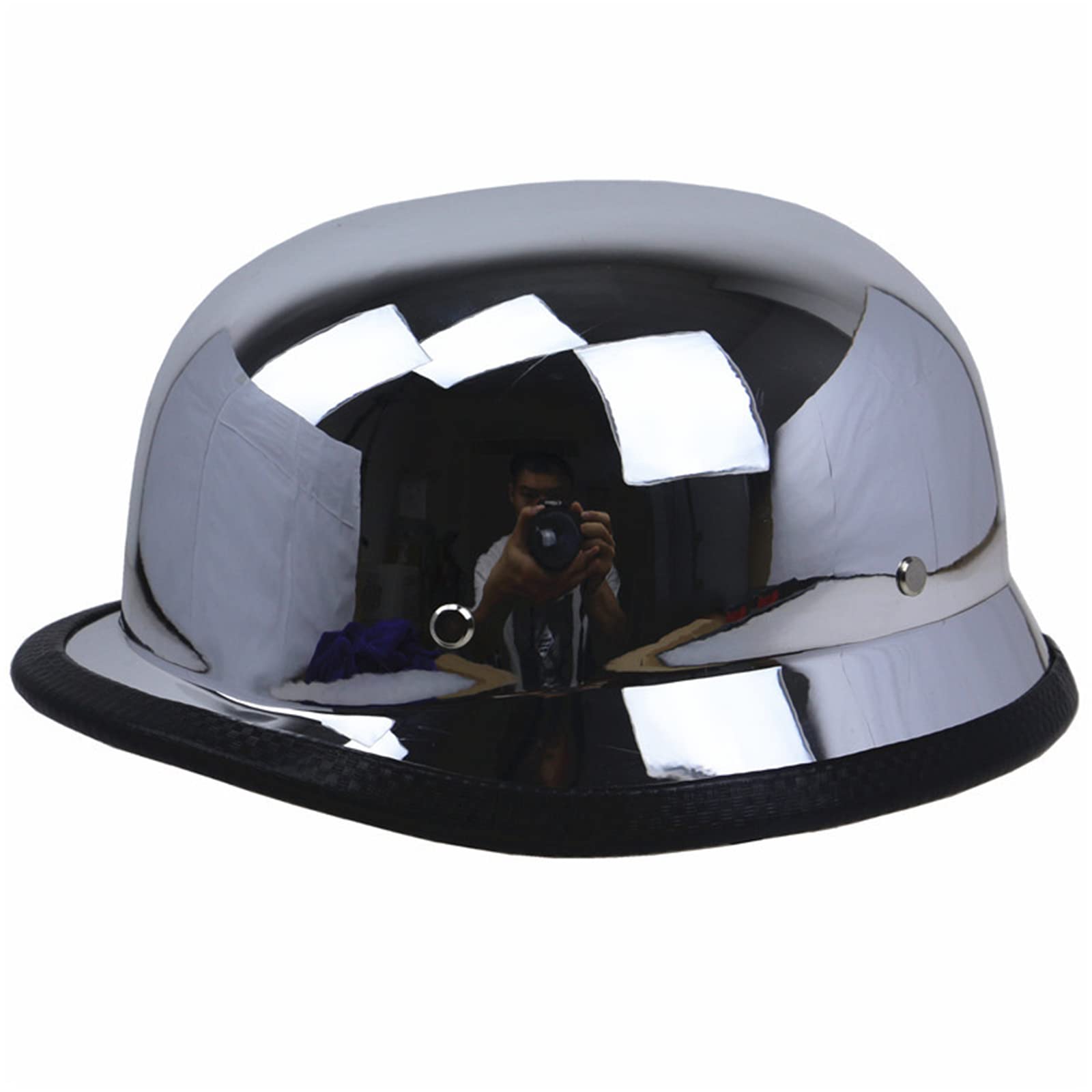 chrome dot german style motorcycle helmet Lightweight Mayan Germanator / take a tape measure just above your eyebrow around your head just at the top of your ears German Motorcycle Helmets Dot German