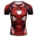HOOLAZA Iron Man Rojo Rojo Hombres Compresión de Manga Corta Camiseta para Hombre Fitness Sport Gym