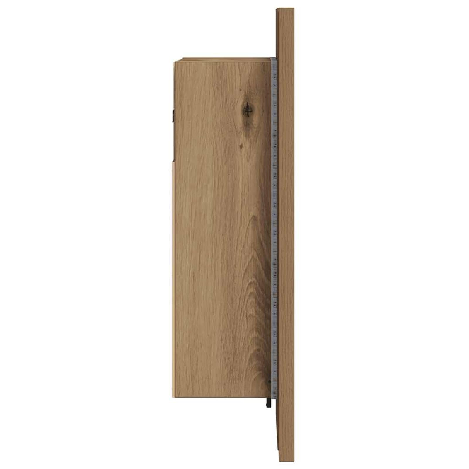 Specchio contenitore da bagno con LED, mobile bagno specchio LED in legno multistrato, robusto e stabile, resistente all'umidità, 40x12x45 cm, ampio spazio portaoggetti, design a montaggio a parete fo