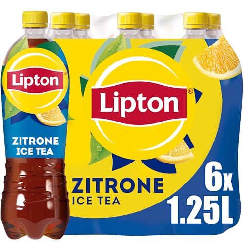 Lipton Ice Tea Lemon Eistee mit Geschmack Zitrone EINWEG (6 x 1.25 l) (Verpackungsdesign kann abweichen)