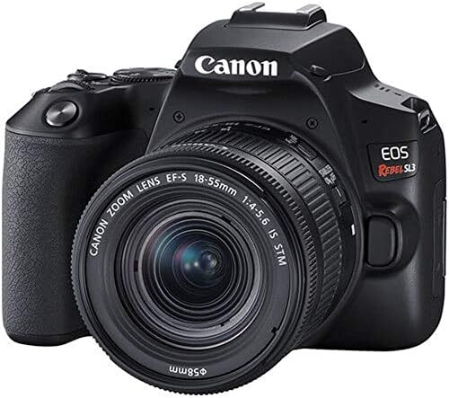 Câmera Canon SL3 DSLR com 24.1MP, 3", Gravação em Full HD - EF-S 18-55MM, Compacto