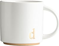 Vista 30 de COLLECTIVE HOME - Tazas de cerámica con monograma, tazas de café con inicial dorada de 15 onzas, elegantes tazas de té del alfabeto, elegante taza p