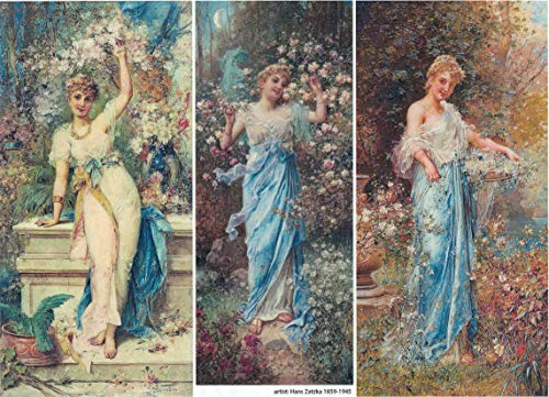 Zita`s Creative Reispapier A4 - Nymphs 2. Motiv-Strohseide, Strohseidenpapier, Decoupage Papier