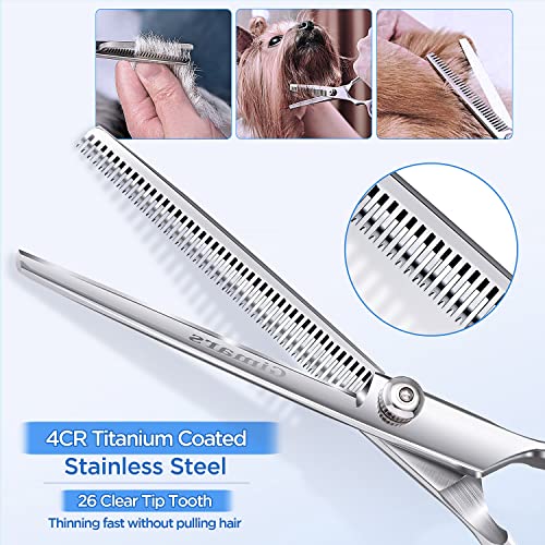 Gimars 6 in 1 Professional 4CR Stainless Steel Safety Round Tip Dog Scissors for Grooming, Heavy Duty Titanium Coated… - Image 2