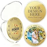 10-100pcs Custom Challenge Coins, Custom Coin UV Print with Logo/Text/Photo Bulk Customized Metal Pocket Coin with Acrylic Case for Company Military Family Anniversary Wedding Club Gifts (Gold)