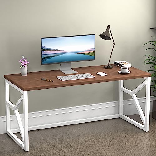 Image of Honey Touch Duke Metal & Wood Workstation Desk | 1200mm x 600mm Top Size | 122 x 61 x 73 cm (L x W x H) | Modern Computer Table for Home Office & Work from Home | Heavy Duty Study Desk