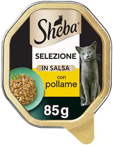 Sheba Selezione in Salsa con Gustoso Pollame 85 g - Cibo per Gatto - 22 Confezioni