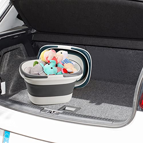 Coloch 2 Pack 16L/4.2 Gallon Collapsible Plastic Bucket, Foldable Mop Bucket Laundry Basket With Handle, Portable Water Pail Space-Saving Bucket For House Cleaning, Car Washing, Fishing, Camping #TOP7