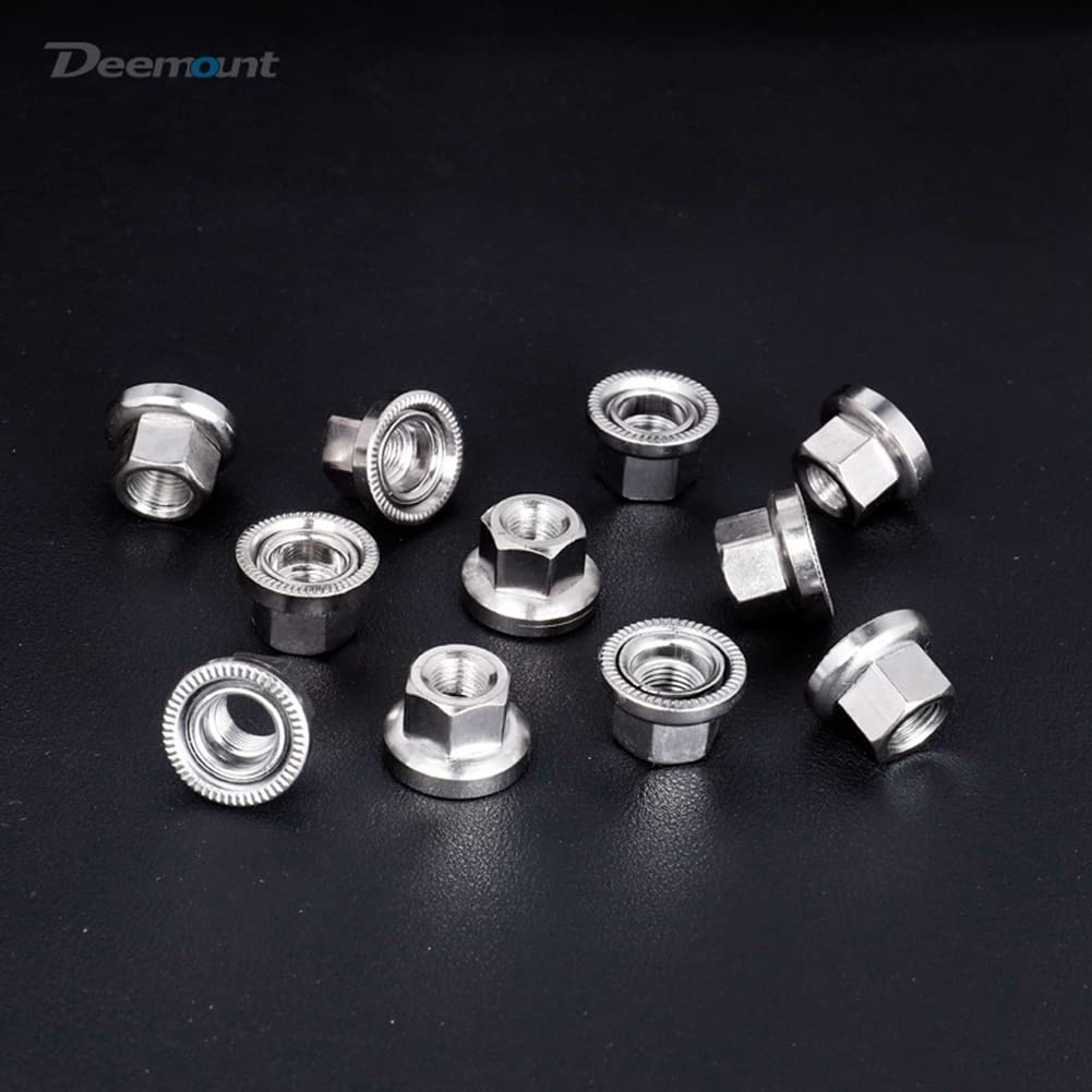 Lot De 8 écrous D'axe 3/8″ Pour Vélo – Traitement Antirouille, Adaptés Aux VTT, Vélos De Route Et Urbains