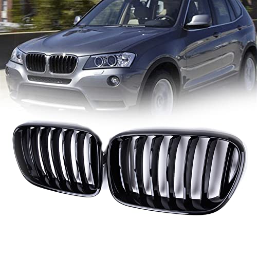 Rejillas delanteras para BMW X3 F25 con acabado negro brillo de alta resistencia