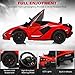 INFANS 12V Licensed Lamborghini Sian Kids Ride On Car with Parent Remote Control, Spring Suspension, MP3 Player, Electric Toy Roadster Carbon Fiber Textured for Toddler (Red)