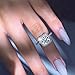 J.Étoile Women Wedding Ring 2 Carat Round Brilliant Cubic Zirconia Engagement Promise Anniversary Ring Solitaire Wedding Band Bridal Set, JPR004-11