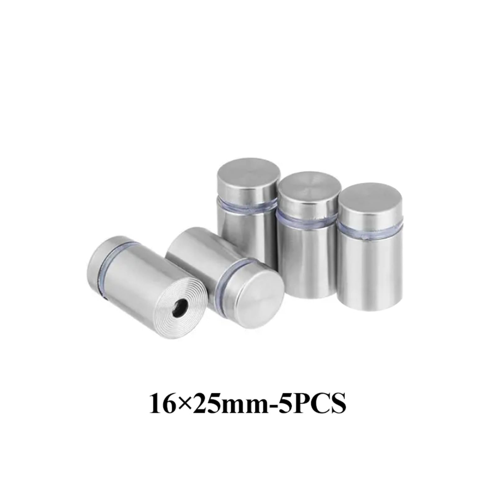 Tornillos Clavo Publicitario 50/40/20 Piezas Sujetadores De Vidrio 12mm Acero Inoxidable Acrílico Publicidad Separadores Pin Clavos Tornillos Fijación(16x25mm,20 PCS)