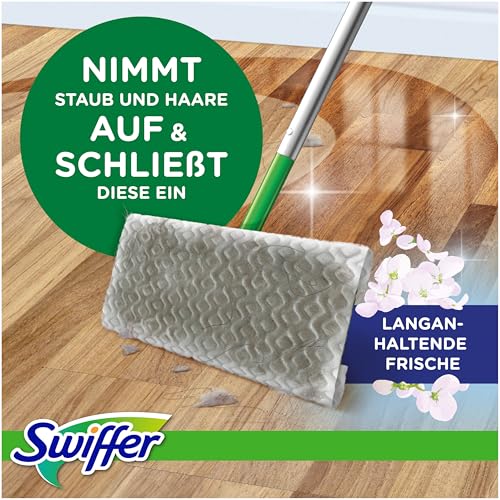Swiffer Bodenwischer Starter-Set Mit 1 Bodenwischer + 8 Trockenen Und 3 Feuchten Bodentüchern + Staubmagnet Starter-Set 1 Griff + 1 Nachfülltücher – Bild 3