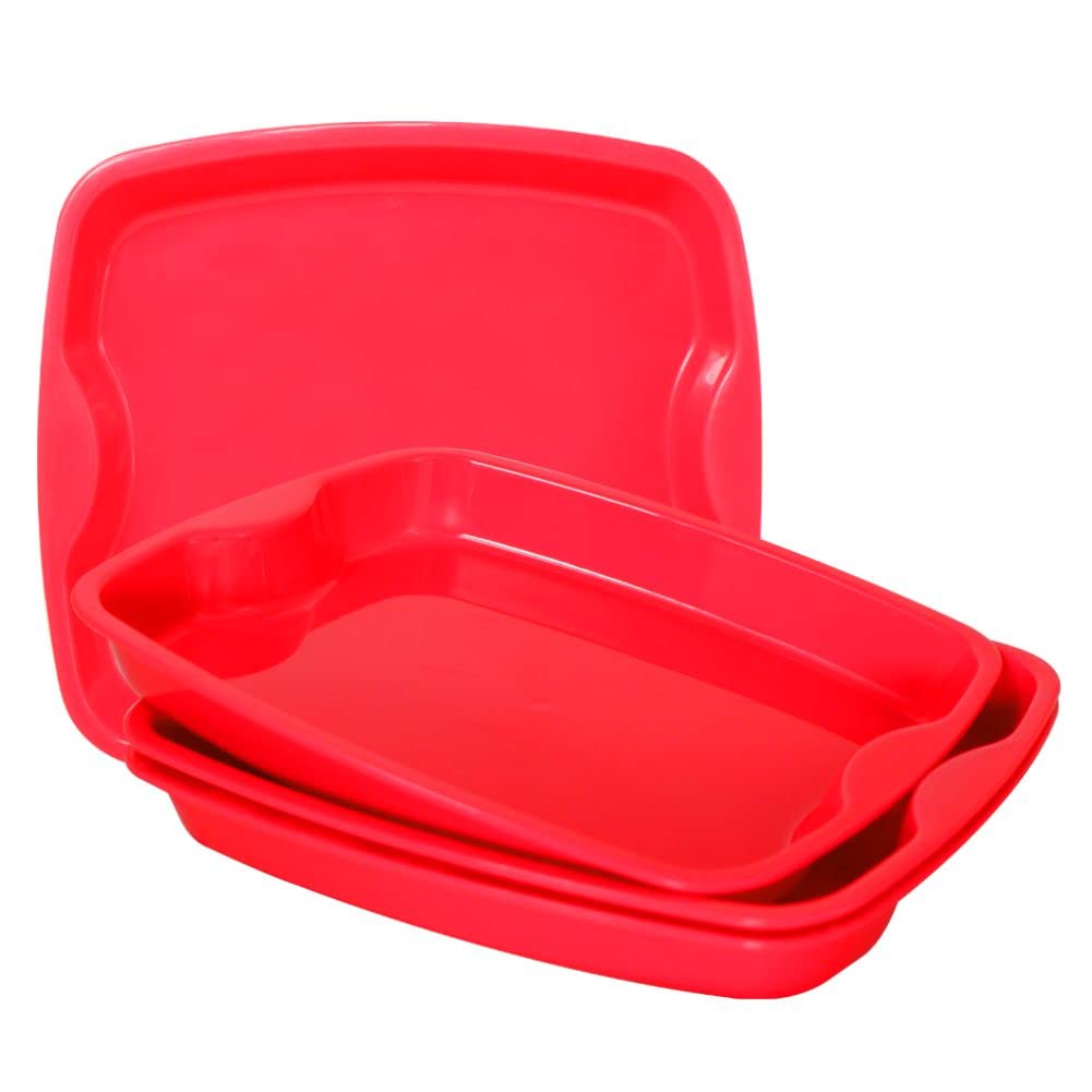 Wonder Homeware Good Day Small Serving Tray, Gift Item, Set of 4, Red Color