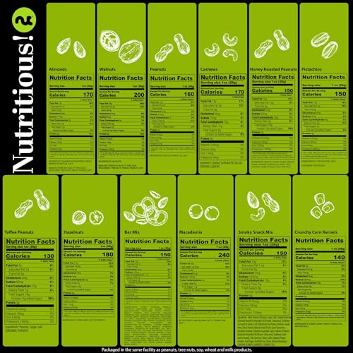 NUT CRAVINGS - Halloween Treats For Adults Mixed Nuts Gift Basket in Reusable Wooden Tray + Green Ribbon (12 Assortments) Holiday Xmas Christmas Food Arrangement, Healthy Snack Care Package - Image 3