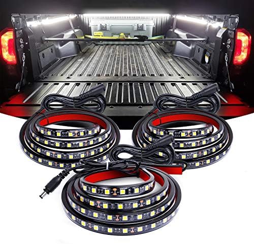 Nilight 3PCS 60 Inch Bed Light Strip 270 LED with On/Off Switch Blade Fuse Splitter Extension Cable for Cargo Pickup Truck SUV RV Boat,2 Years Warranty