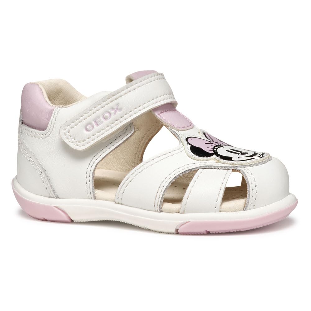 Geox Baby B Sandal ZAPITO Girl, White/Pink, 5 UK Child