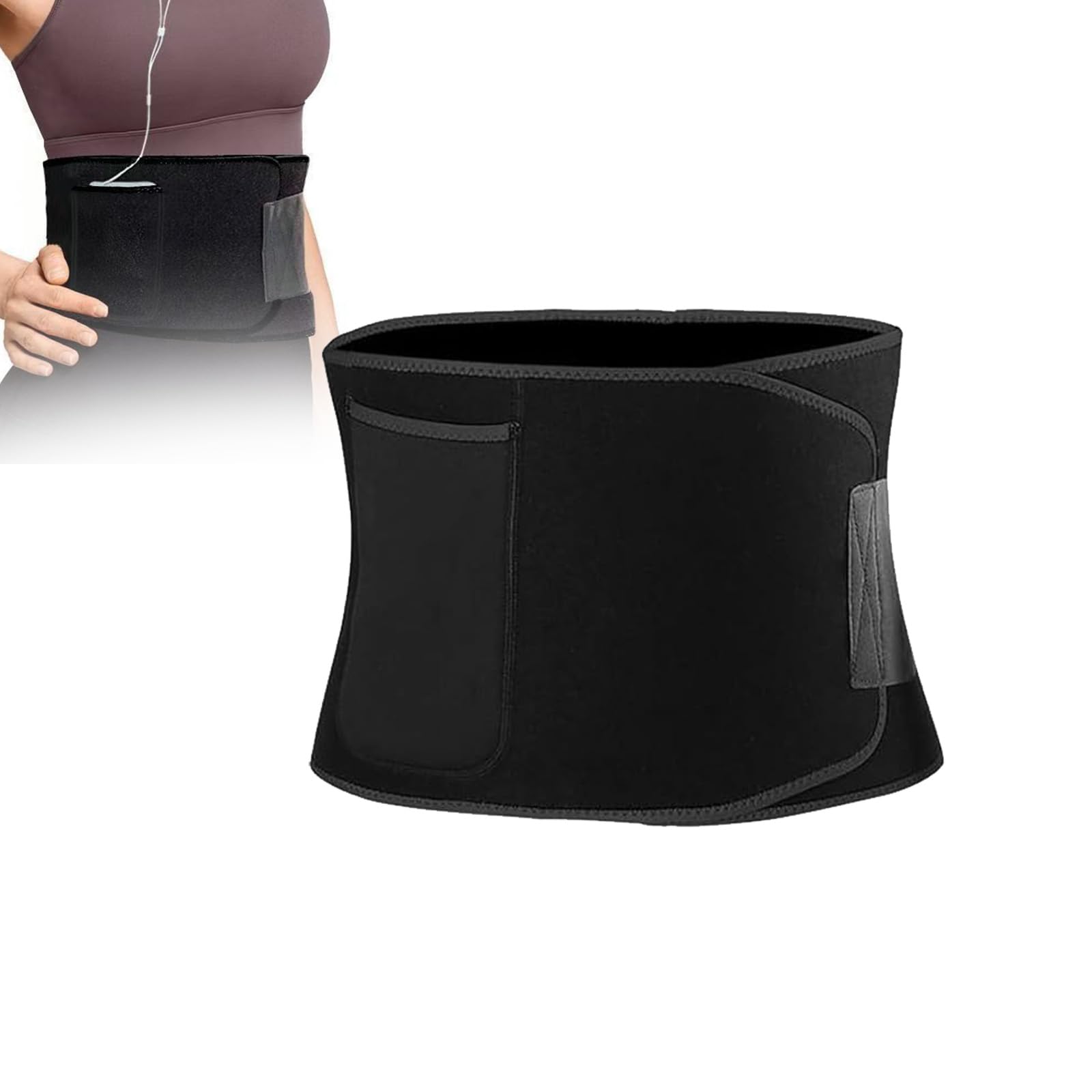 Cintura Dimagrante per Uomo e Donna, Applicazione Rapida ed Efficace Fascia Riduttrice per l'Addome, Nero