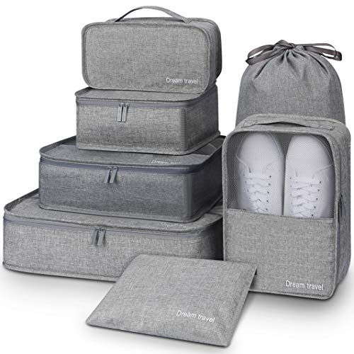 Mossio 7-Piece Packing Cube Set with Shoe Bag: Keep Your Luggage Organized
