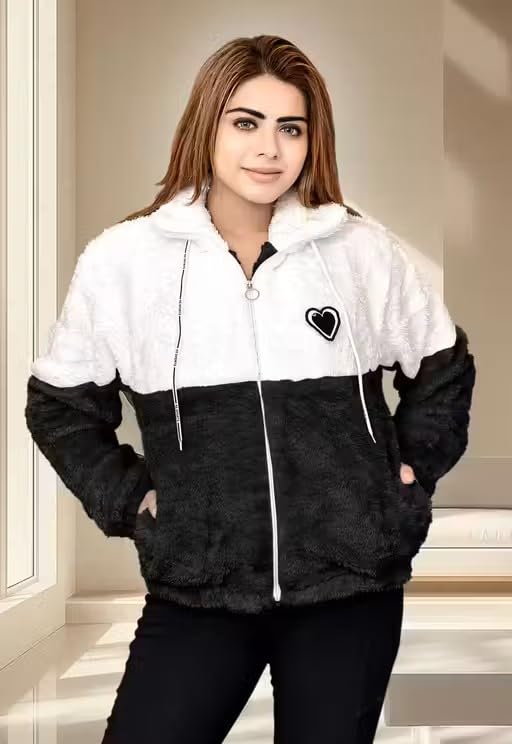 Qadri Fashion Clothing Girls Furry Fleece Full-Zip Jacket | Soft Fluffy Winter Wear | Cozy Warm Outerwear with Chin Guard & Easy Pull Zipper-picture-42