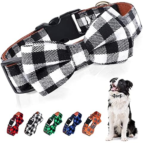 Collar de perro de tartán con pajarita y choque Cover