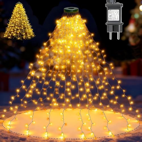 Dekofun Luci Natale Albero 400 LED 2Mx16 Fili Mantello Luci...
