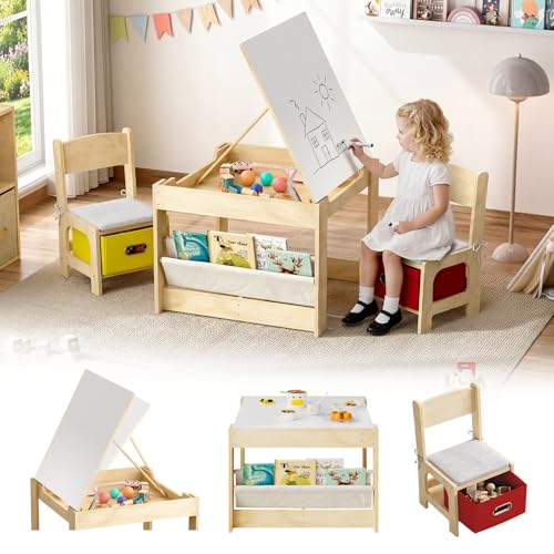 Solid Wood Adjustable Drawing Table