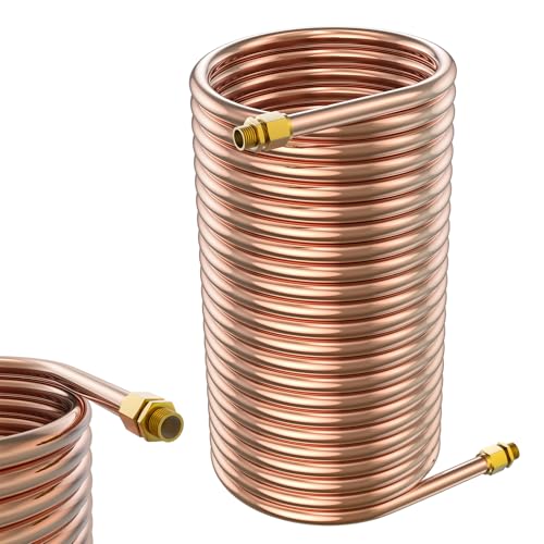 XINZI Espiral de tubo de cobre, 12 x 1 mm, 10 m de longitud, conexión de 1/2 pulgadas, para tubos de chimenea y calentadores de piscina, diámetro interior de 12,5 cm
