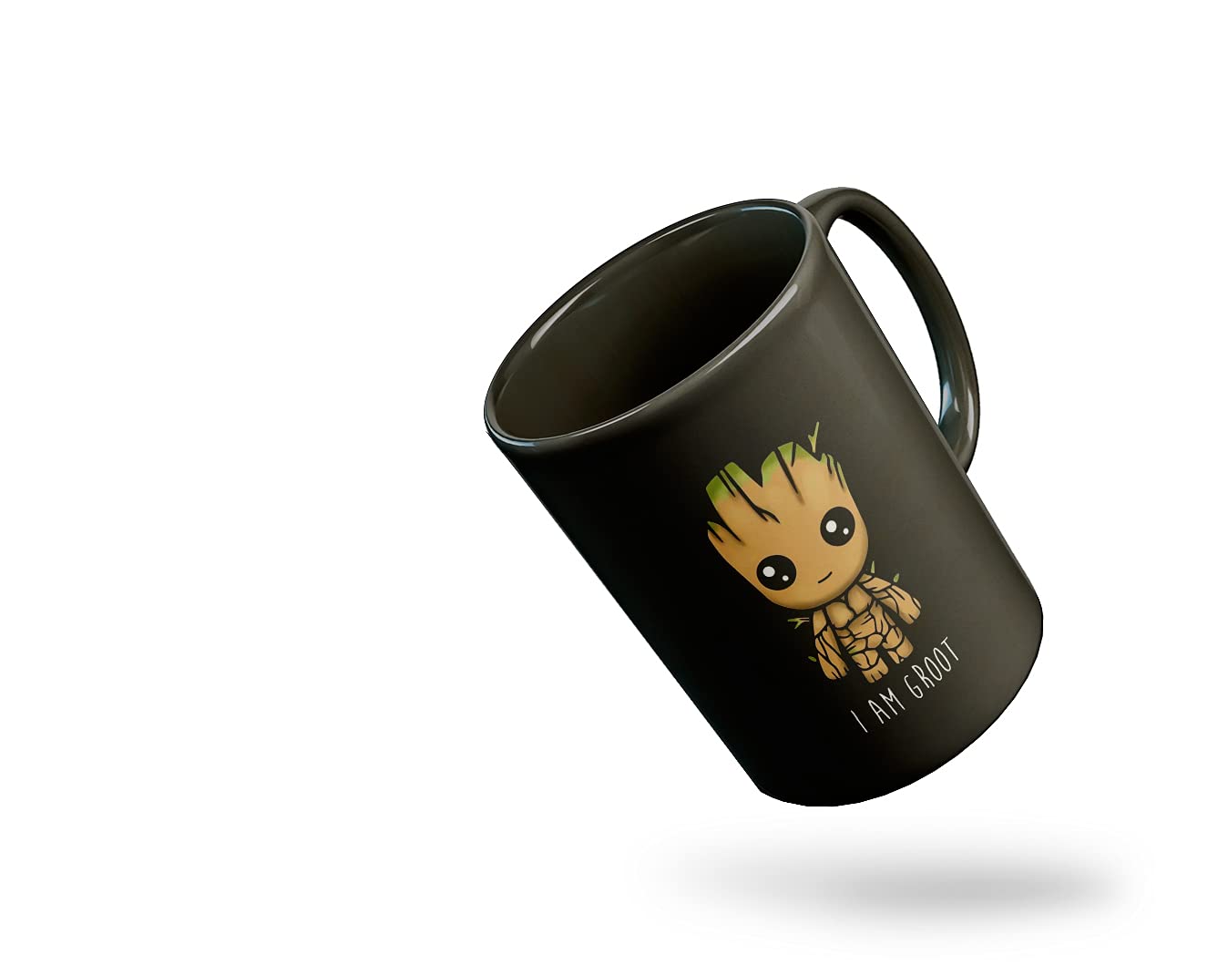 I Am Groot Black Mug with Print | Cartoon Coffee Mug | for Your Friends| Gaming | 330 ml, Microwave & Dishwasher Safe |Computer Gaming Coffee Mug