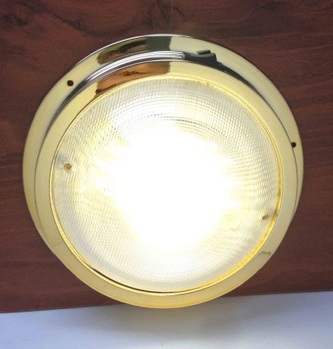 MARINE BOAT CEILING LED LIGHT DOME GOLD PLATED ABS PLASTIC ODM